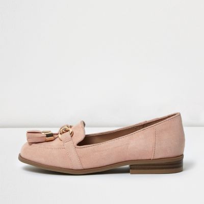 Girls pink tassel loafers